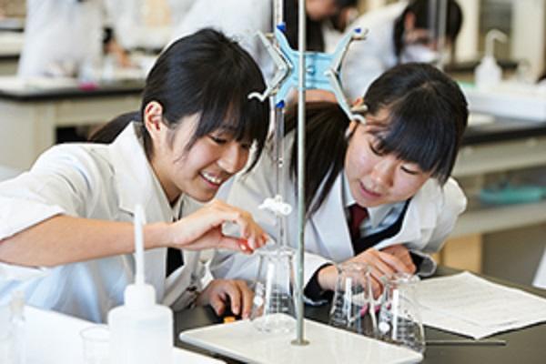 高1から設置されている薬学理系コースではあらゆる理系分野でのスペシャリストを目指す。