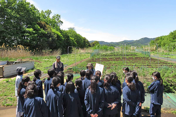 共立女子第二_ファームでは地元農家の指導も受けながら、四季折々の野菜を育てている