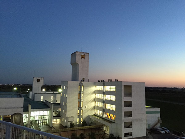 江戸川取手_江戸取の夕景色。遠くに富士山が見えることも